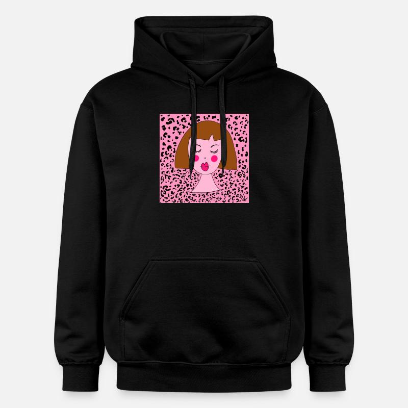 FILLE LÉOPARD - Sweat à capuche Softstyle® Gildan Unisexe - noir
