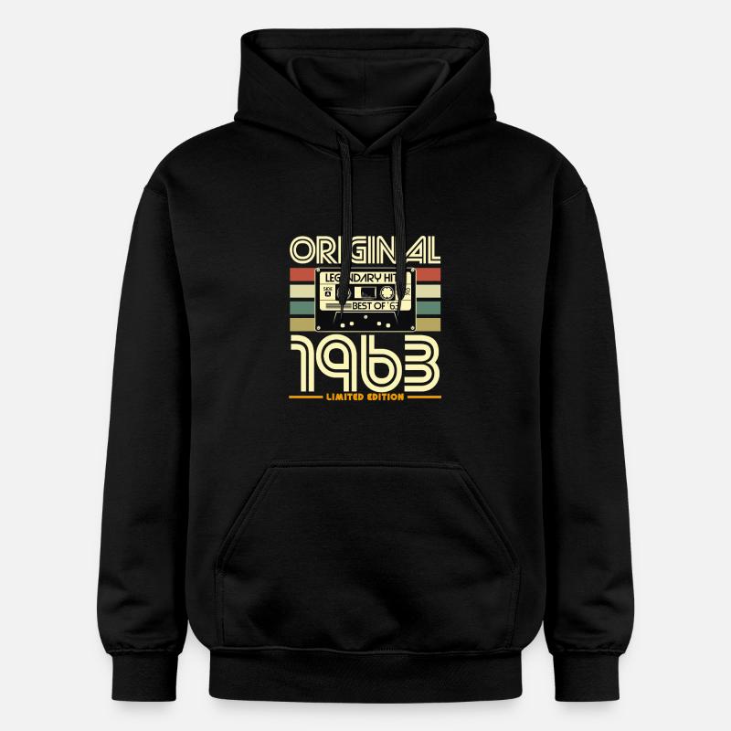 Cassette Retro 1963 Original - Sweat à capuche Softstyle® Gildan Unisexe - noir