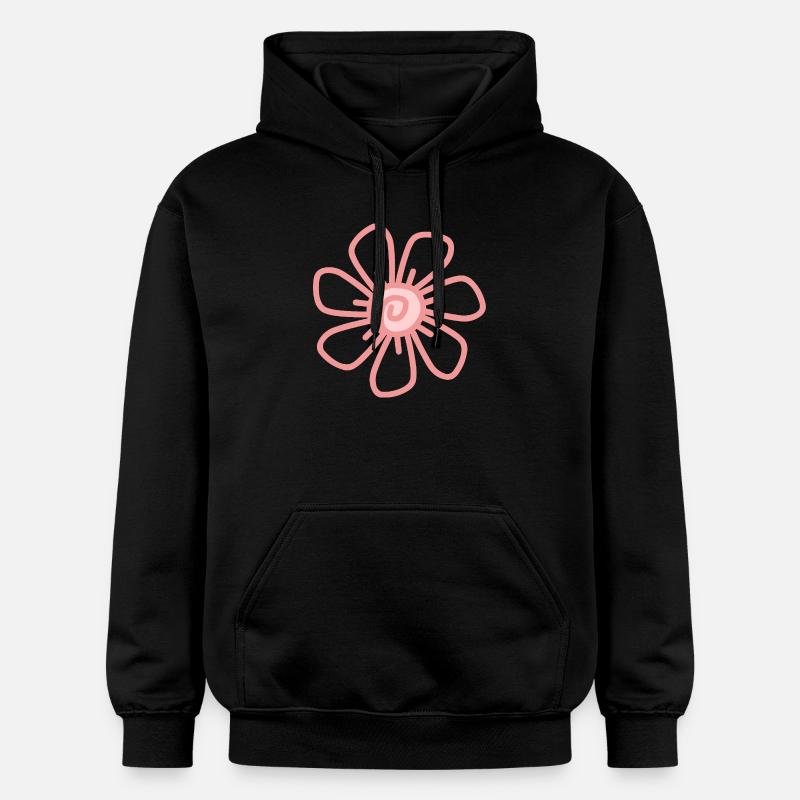 Motif de fleurs roses - Sweat à capuche Softstyle® Gildan Unisexe - noir