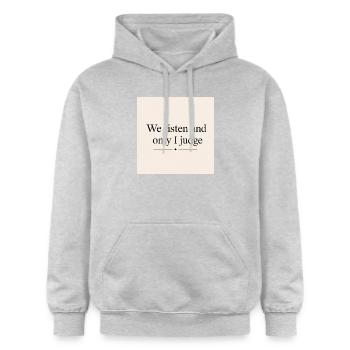 We listen and only I judge - Gildan Unisex Softstyle® Midweight Hoodie - light heather grey - Front - Liana (172cm) & Jaron (178cm)