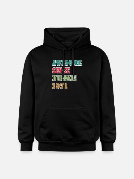 Awesome since June 1971 - Gildan Unisex Softstyle® Midweight Hoodie - black