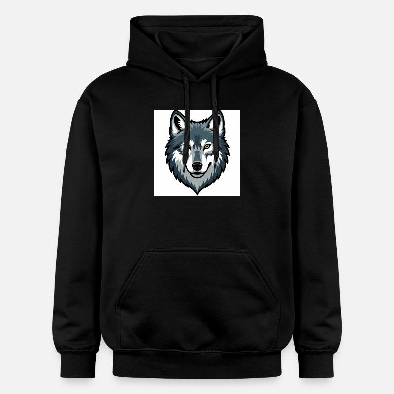 Wolf Head – illustration stylisée - Sweat à capuche Softstyle® Gildan Unisexe - noir