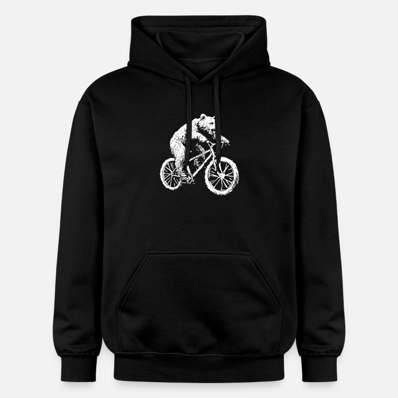 Bicycle Bear - Gildan Unisex Softstyle® Midweight Hoodie - black