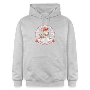 I Love My Mama Bear Style Biker Vintage - Sweat à capuche Softstyle® Gildan Unisexe - gris clair chiné - Devant - Liana (172cm) & Jaron (178cm)