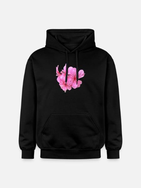 Vibrant_Pink_Geranium_Flowers - Gildan Unisex Softstyle® Midweight Hoodie - black
