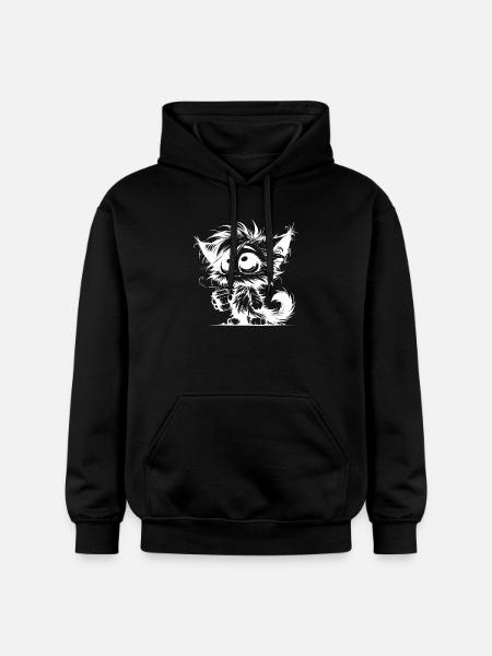 Big eyes, small cup, huge personality - Gildan Unisex Softstyle® Midweight Hoodie - black