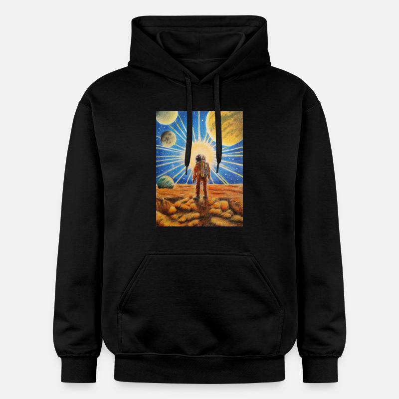 Astronaute sur Mars - Sweat à capuche Softstyle® Gildan Unisexe - noir
