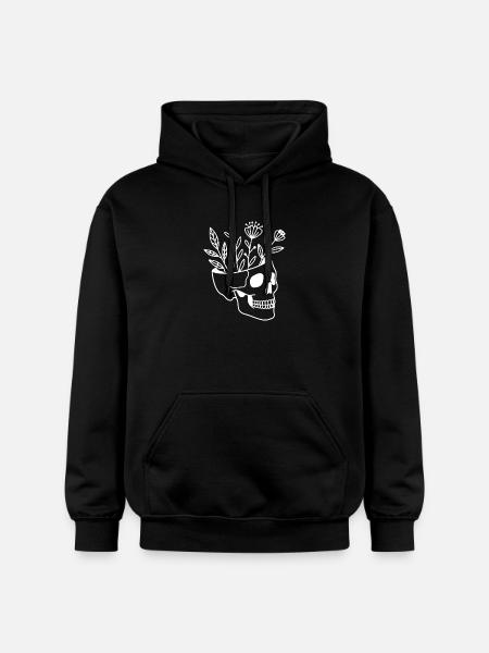 Skull Skull Plant Pot Botany Succulent - Gildan Unisex Softstyle® Midweight Hoodie - black