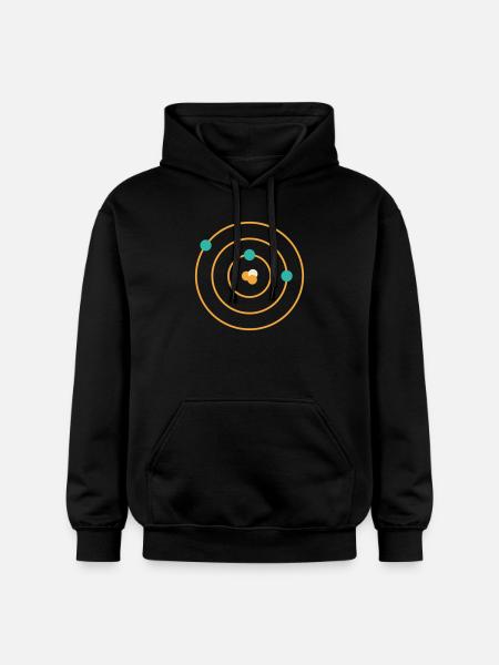 Atomic Model - Physics Chemistry Science Nerd - Gildan Unisex Softstyle® Midweight Hoodie - black