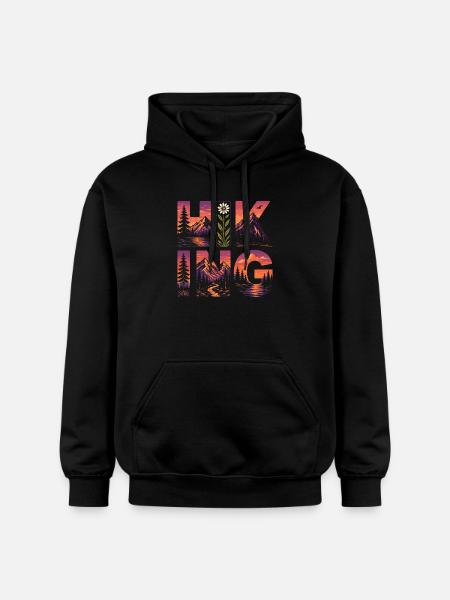 Hiking - Outdoor Adventure - Gildan Unisex Softstyle® Midweight Hoodie - black