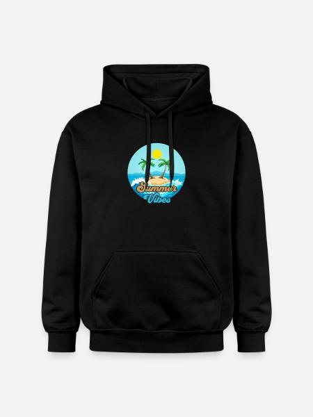 Summer Vibes Tropical Island - Gildan Unisex Softstyle® Midweight Hoodie - black
