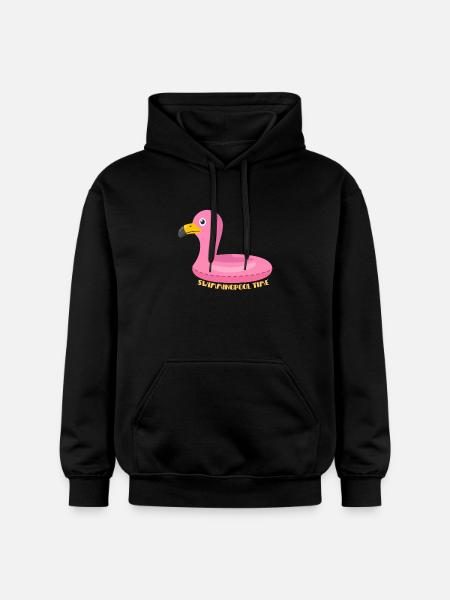 Flamingo Bouée Rose Piscine - Sweat à capuche Softstyle® Gildan Unisexe - noir