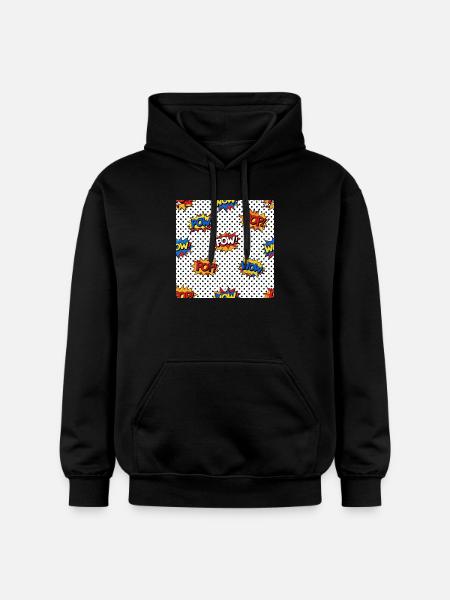 Pop-Art-Comic-Burst-Muster - Gildan Unisex Softstyle® Midweight Hoodie - Schwarz