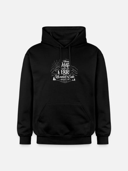 Himmel Erde Psalm 121 Motiv - Gildan Unisex Softstyle® Midweight Hoodie - Schwarz