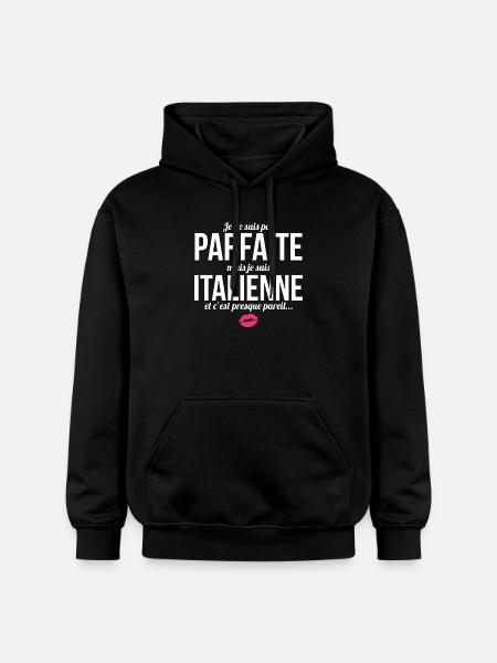 I'm not perfect but I'm Italian... - Gildan Unisex Softstyle® Midweight Hoodie - black