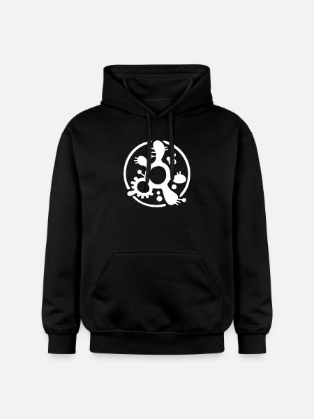 Protozoan Fragment Logo (White) - Gildan Unisex Softstyle® Midweight Hoodie - black