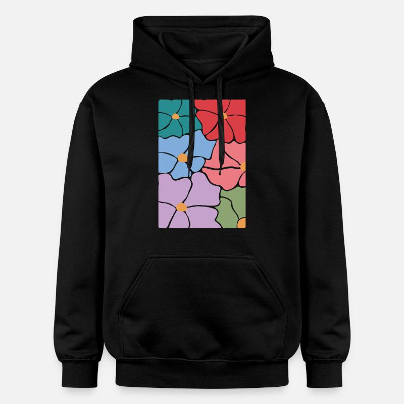 Fleurs de flore bohème - Sweat à capuche Softstyle® Gildan Unisexe - noir