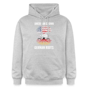 Allemagne - Sweat à capuche Softstyle® Gildan Unisexe - gris clair chiné - Devant - Liana (172cm) & Jaron (178cm)