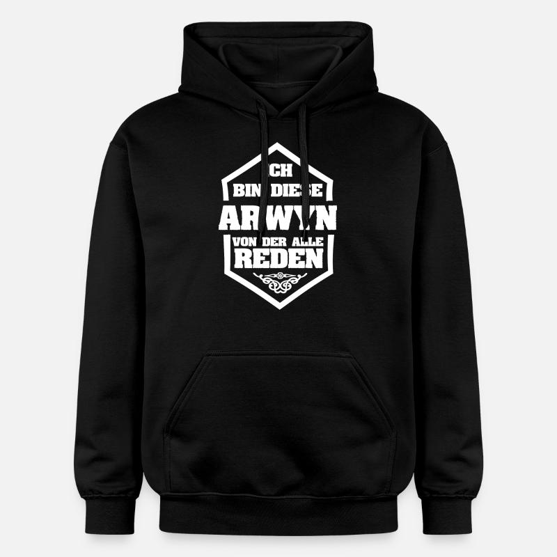 Arwyn comme prénom - Sweat à capuche Softstyle® Gildan Unisexe - noir