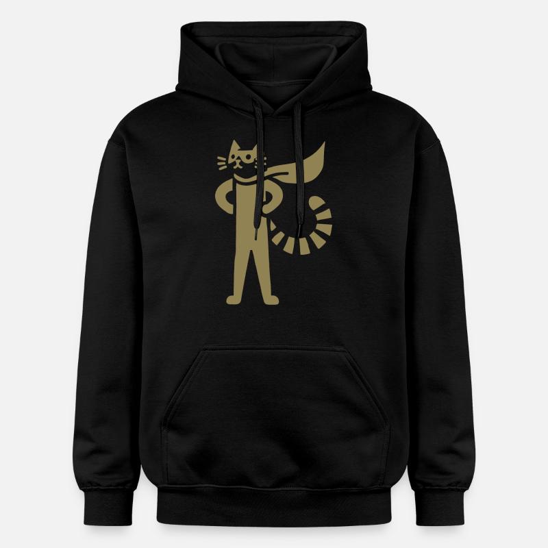 Chats Super-héros Héros Silhouette Cape - Sweat à capuche Softstyle® Gildan Unisexe - noir