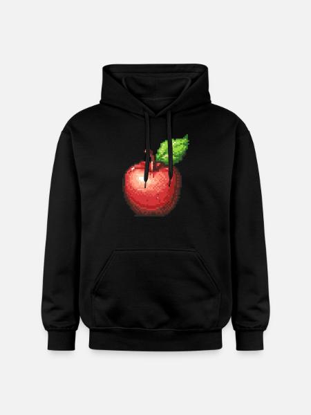 Apple Pixel Icon - Gildan Unisex Softstyle® Midweight Hoodie - black