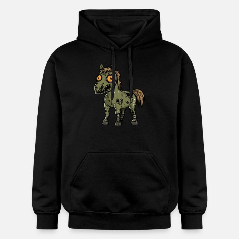 Cheval Halloween Bande dessinée Drôle - Sweat à capuche Softstyle® Gildan Unisexe - noir