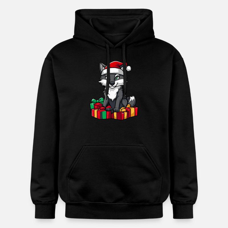 Cadeaux de Noël Loup - Sweat à capuche Softstyle® Gildan Unisexe - noir