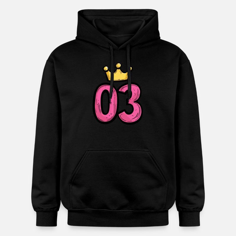 Couronne à 3 chiffres - Sweat à capuche Softstyle® Gildan Unisexe - noir