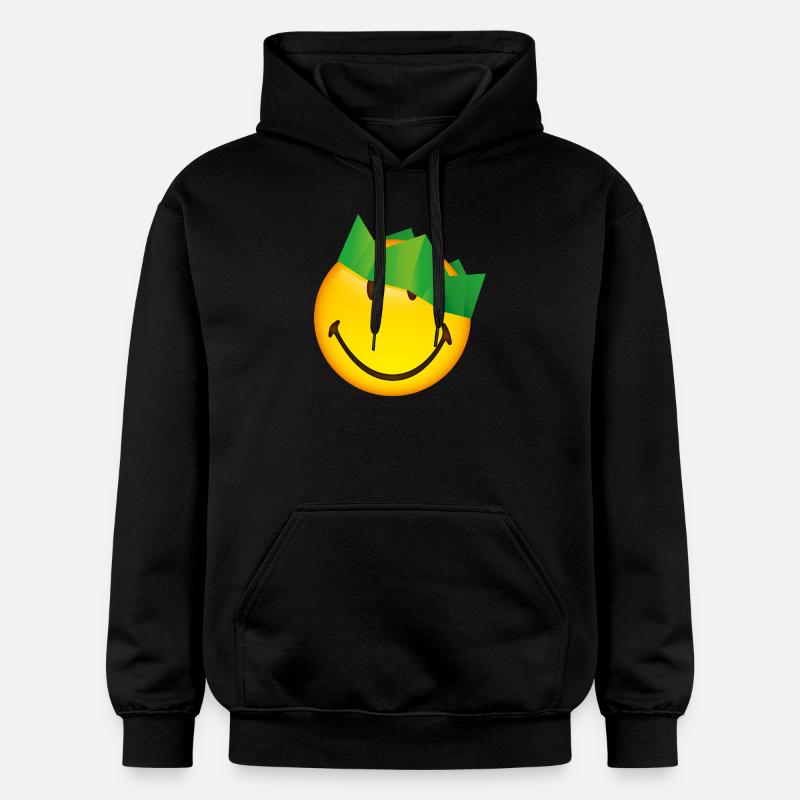Smiley Green Crown - Sweat à capuche Softstyle® Gildan Unisexe - noir