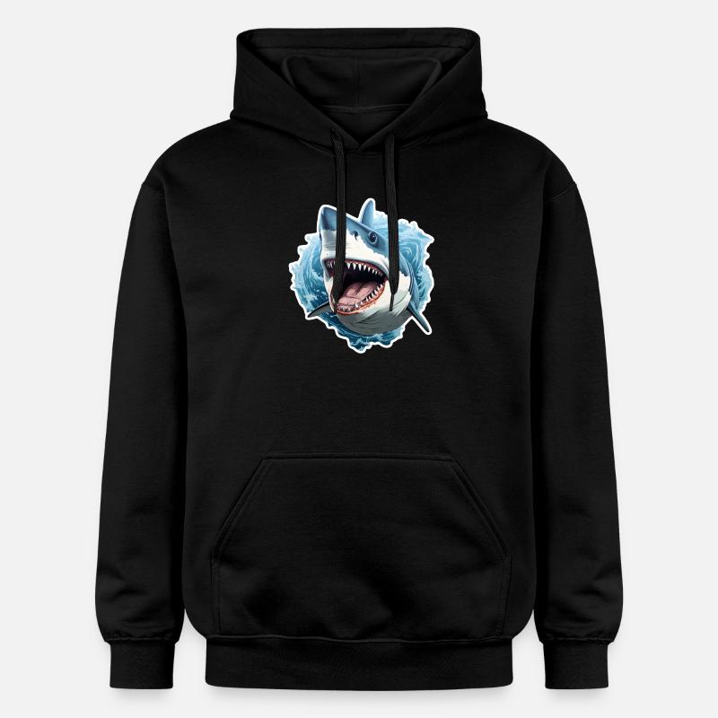 Requin dans l’océan - Sweat à capuche Softstyle® Gildan Unisexe - noir