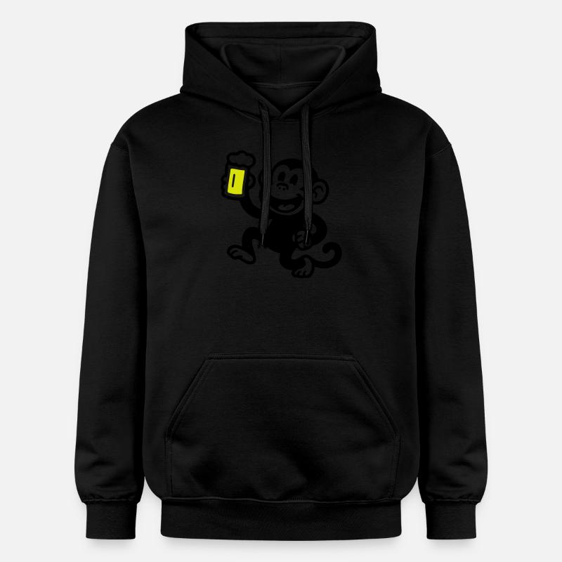 Affe Bier Witzig - Gildan Unisex Softstyle® Midweight Hoodie - Schwarz