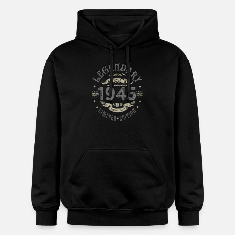 1945 Anniversaire legendary Né 1945 - Sweat à capuche Softstyle® Gildan Unisexe - noir