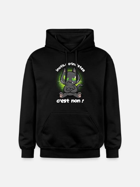 Chat têtu - Sweat à capuche Softstyle® Gildan Unisexe - noir
