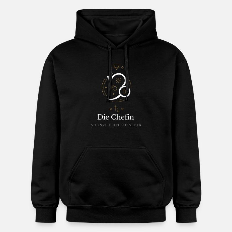 Steinbock Chefin Stil Grafik - Gildan Unisex Softstyle® Midweight Hoodie - Schwarz