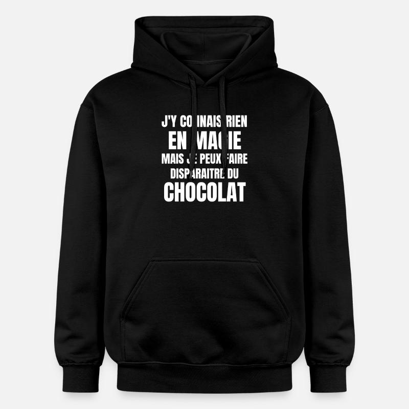 chocolat, chocolat humour, manger du chocolat - Sweat à capuche Softstyle® Gildan Unisexe - noir