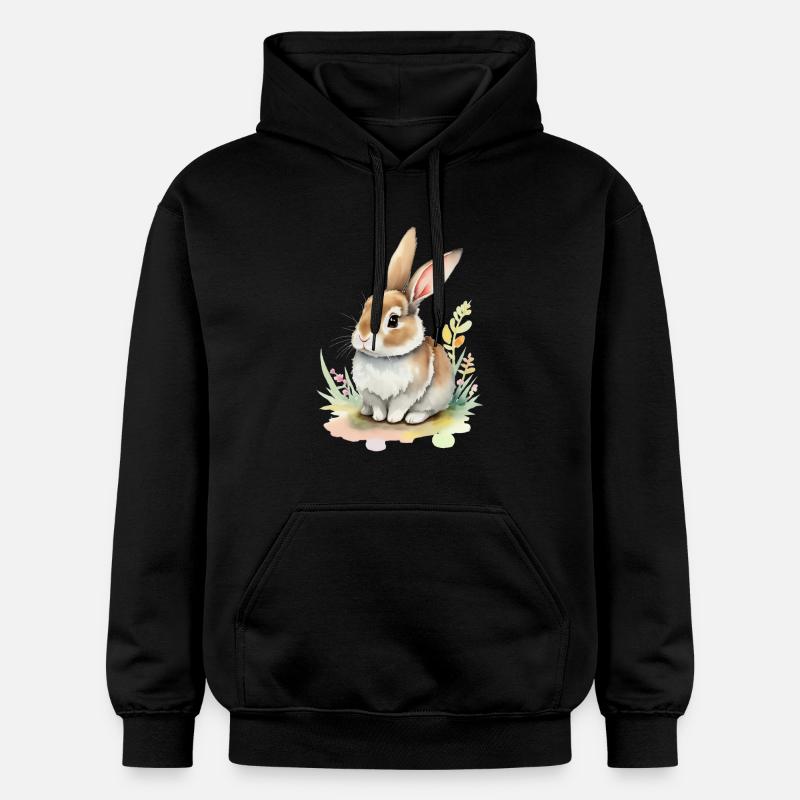 Lapin mignon - Sweat à capuche Softstyle® Gildan Unisexe - noir