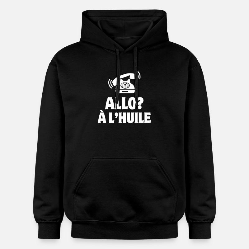 allo, téléphone humour, portable - Sweat à capuche Softstyle® Gildan Unisexe - noir