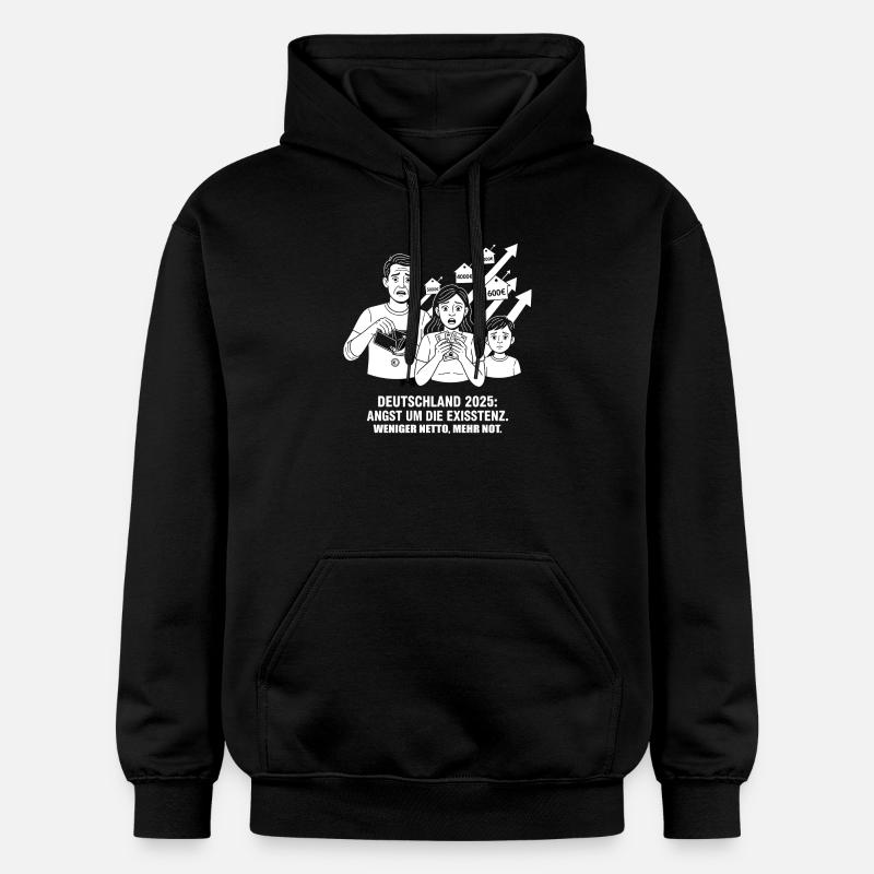 Angst um die Existenz - Gildan Unisex Softstyle® Midweight Hoodie - Schwarz