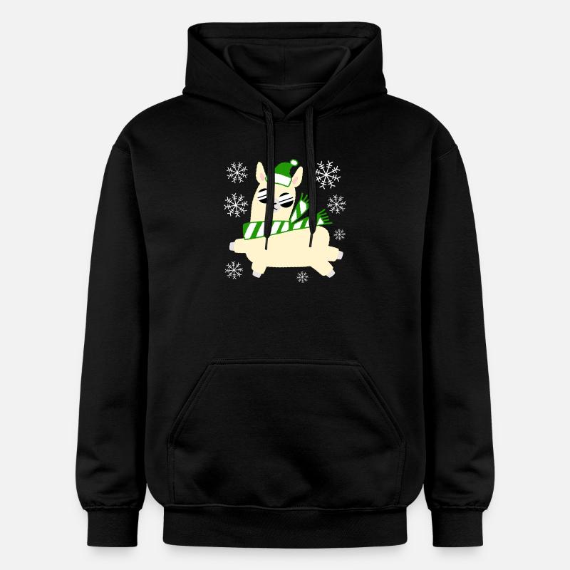 Llama – Noël - Sweat à capuche Softstyle® Gildan Unisexe - noir