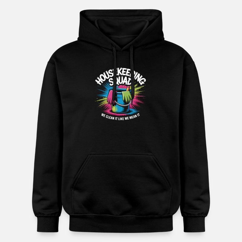 Conception de nettoyage amusante - Sweat à capuche Softstyle® Gildan Unisexe - noir