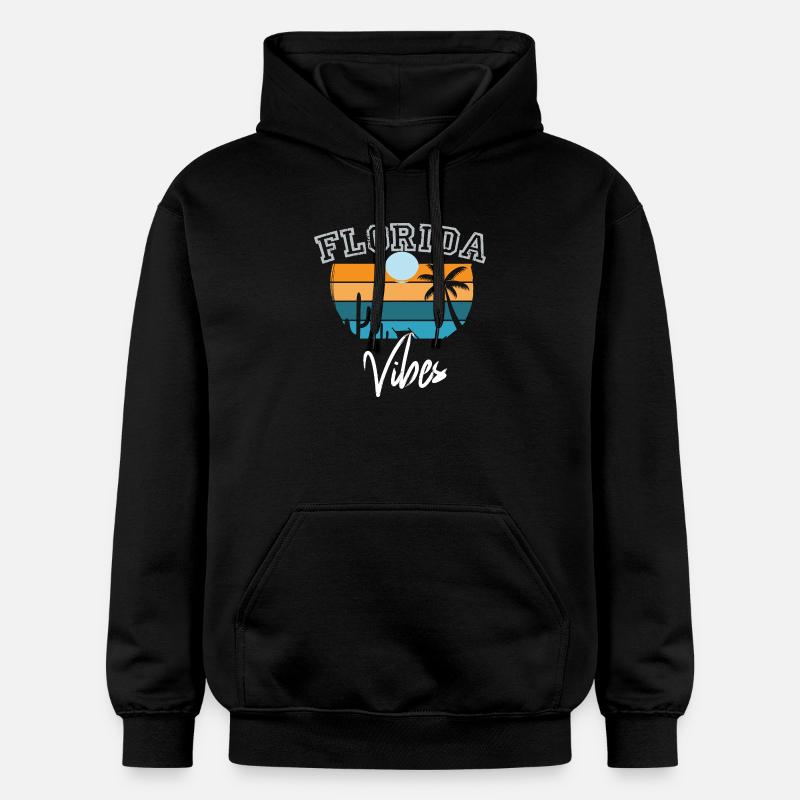 Florida Vibes Retro Florida - Gildan Unisex Softstyle® Midweight Hoodie - Schwarz