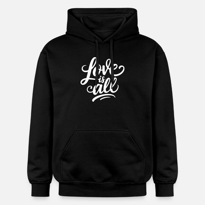 L’amour, c’est tout calligraphie L’amour - Sweat à capuche Softstyle® Gildan Unisexe - noir
