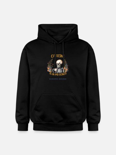 Caffeine is in my bones - Gildan Unisex Softstyle® Midweight Hoodie - black