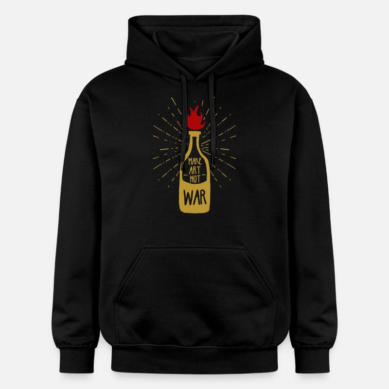 Make art not war - Gildan Unisex Softstyle® Midweight Hoodie - black