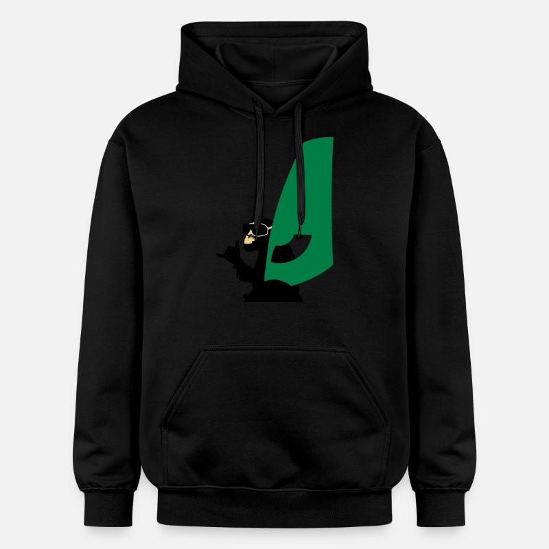 windsurfer singe - Sweat à capuche Softstyle® Gildan Unisexe - noir