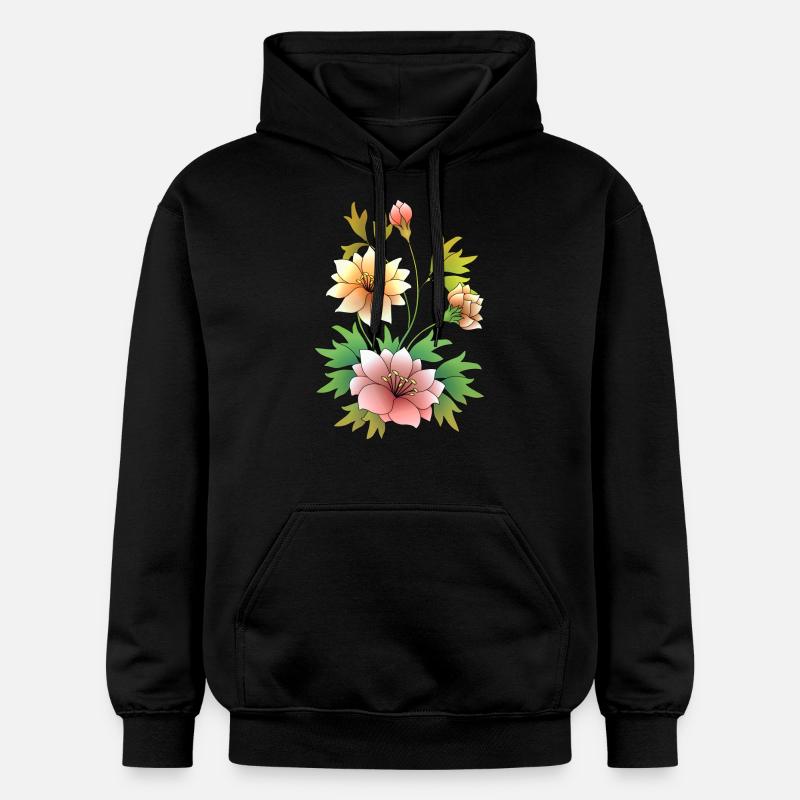 Fleur - Sweat à capuche Softstyle® Gildan Unisexe - noir