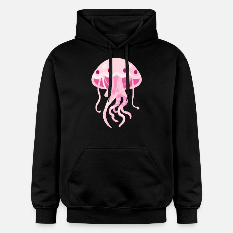 Méduse rose - Sweat à capuche Softstyle® Gildan Unisexe - noir