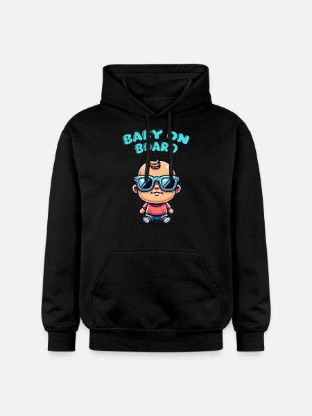 baby comic sonnenbrille - Gildan Unisex Softstyle® Midweight Hoodie - Schwarz