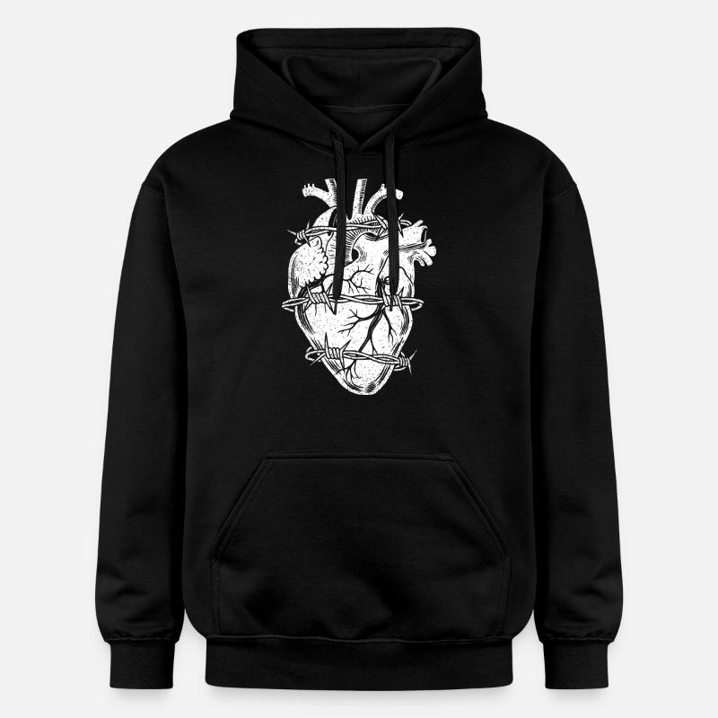 Stacheldraht Herz - Gildan Unisex Softstyle® Midweight Hoodie - Schwarz