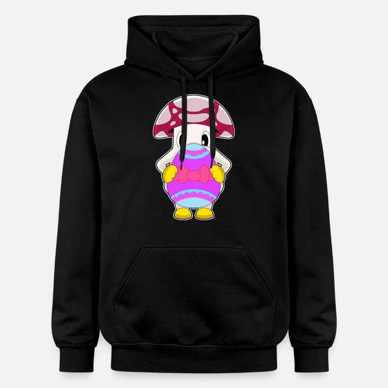 Mushroom Easter Easter Egg - Gildan Unisex Softstyle® Midweight Hoodie - black
